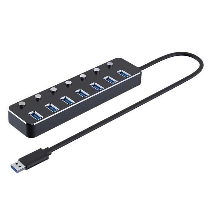7-Port Compact USB 3.0 Hub with Individual On/Off Port Switches - SuperSpeed 5Gbps USB 3.1 Gen 1